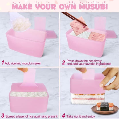 Onigiri mold - 3-pack Musubi press maker Triangular rice ball mold maker - Kids' lunch Bento and DIY at home V1188-MS101-00718-1