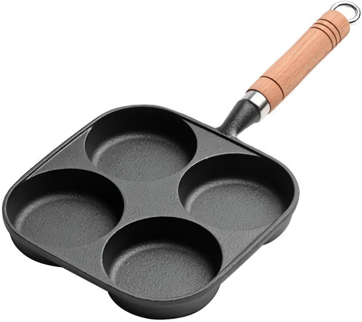 Four-pan 18 cm - Cast Iron - Natural Non-Stick Coating - For Eggs & Hamburgers V1188-MS101-00725-1