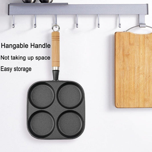 Four-pan 18 cm - Cast Iron - Natural Non-Stick Coating - For Eggs & Hamburgers V1188-MS101-00725-1