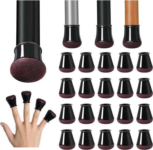 Chair Leg Caps - Chair Leg Protectors - 17-22mm - with Anti-Scratch Felt - Chair Leg Protectors - Floor V1188-MS101-00733-1