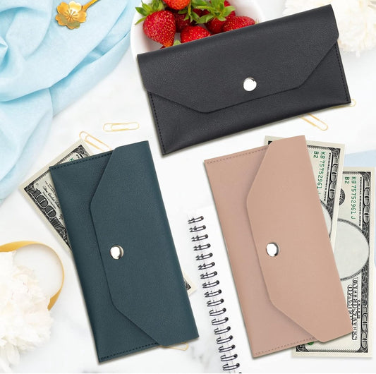 PU leather money envelope bag - 3 reusable budget envelopes for spring festivals, weddings, birthdays, V1188-MS101-00739-1