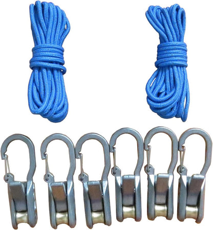 Paracord Adjusters 6-pack - With locking buckle, camping/boat V1188-MS101-00741-1
