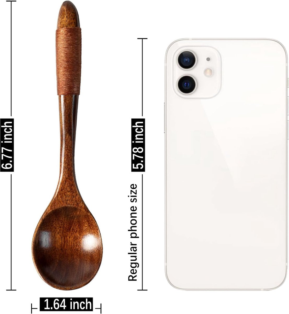 Wooden Spoons - 17cm Bamboo Spoons - Eco-friendly - Versatile Use - Perfect for Honey Jars & Jams (6-piece) V1188-MS101-00745-1