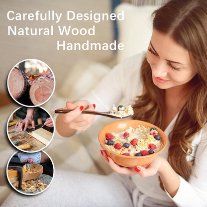 Wooden Spoons - 17cm Bamboo Spoons - Eco-friendly - Versatile Use - Perfect for Honey Jars & Jams (6-piece) V1188-MS101-00745-1