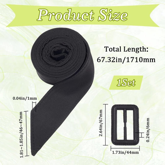 Women's trench coat belt 67 inch black polyester waistband replacement windbreaker wide bow waistband V1188-MS101-00750-1