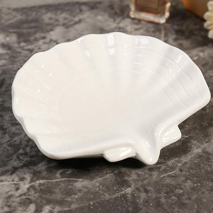 Ceramic Soap Holder - Sea-Shell Soap Tray with Self-Draining - Soap Holder - Soap Box - Small Soap Dish - 1 V1188-MS101-00762-1