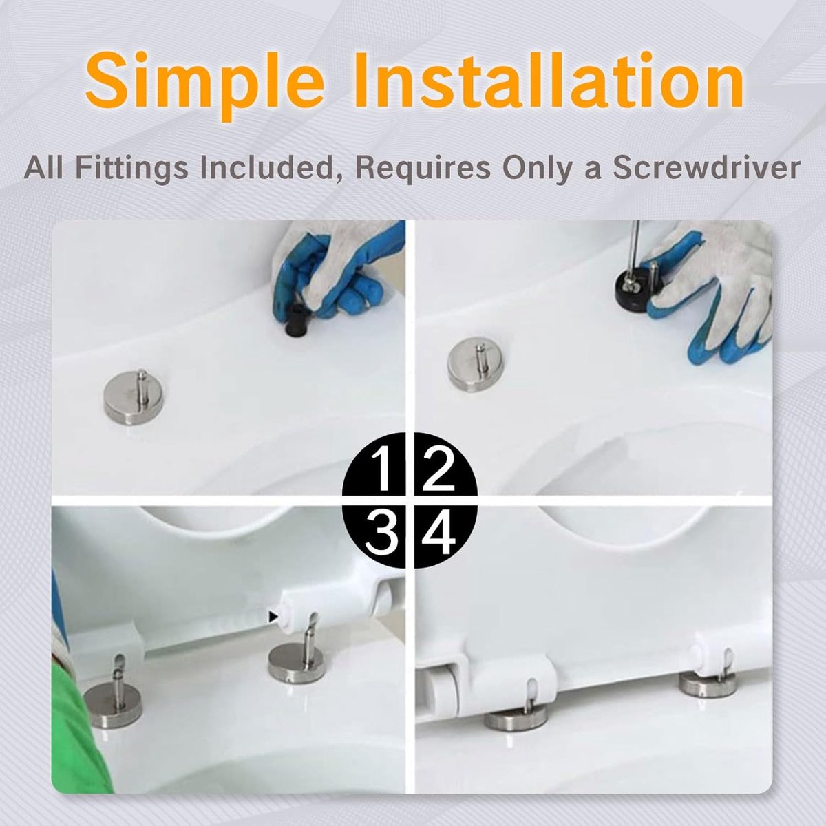 Toilet Seat Hinge Parts - Top-mounted, quick installation V1188-MS101-00765-1