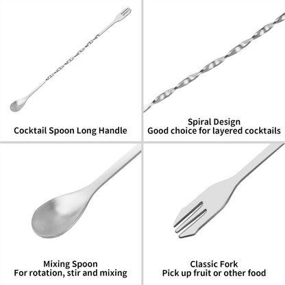Cocktail Muddler & Stirrer - 25 cm 2-in-1 Bar Tool - Stainless Steel with Long Handle - For Mojitos and Fruit V1188-MS101-00768-1