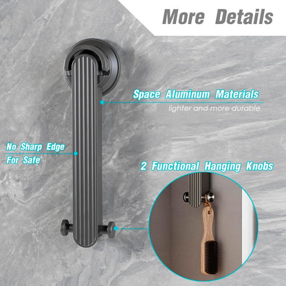 Wall drying rack - Foldable, aluminium, vacuum suction cup (grey) V1188-MS101-00770-1