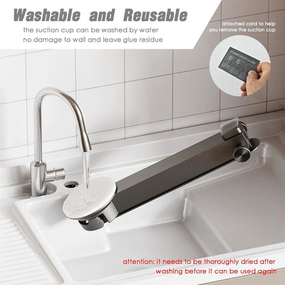Wall drying rack - Foldable, aluminium, vacuum suction cup (grey) V1188-MS101-00770-1