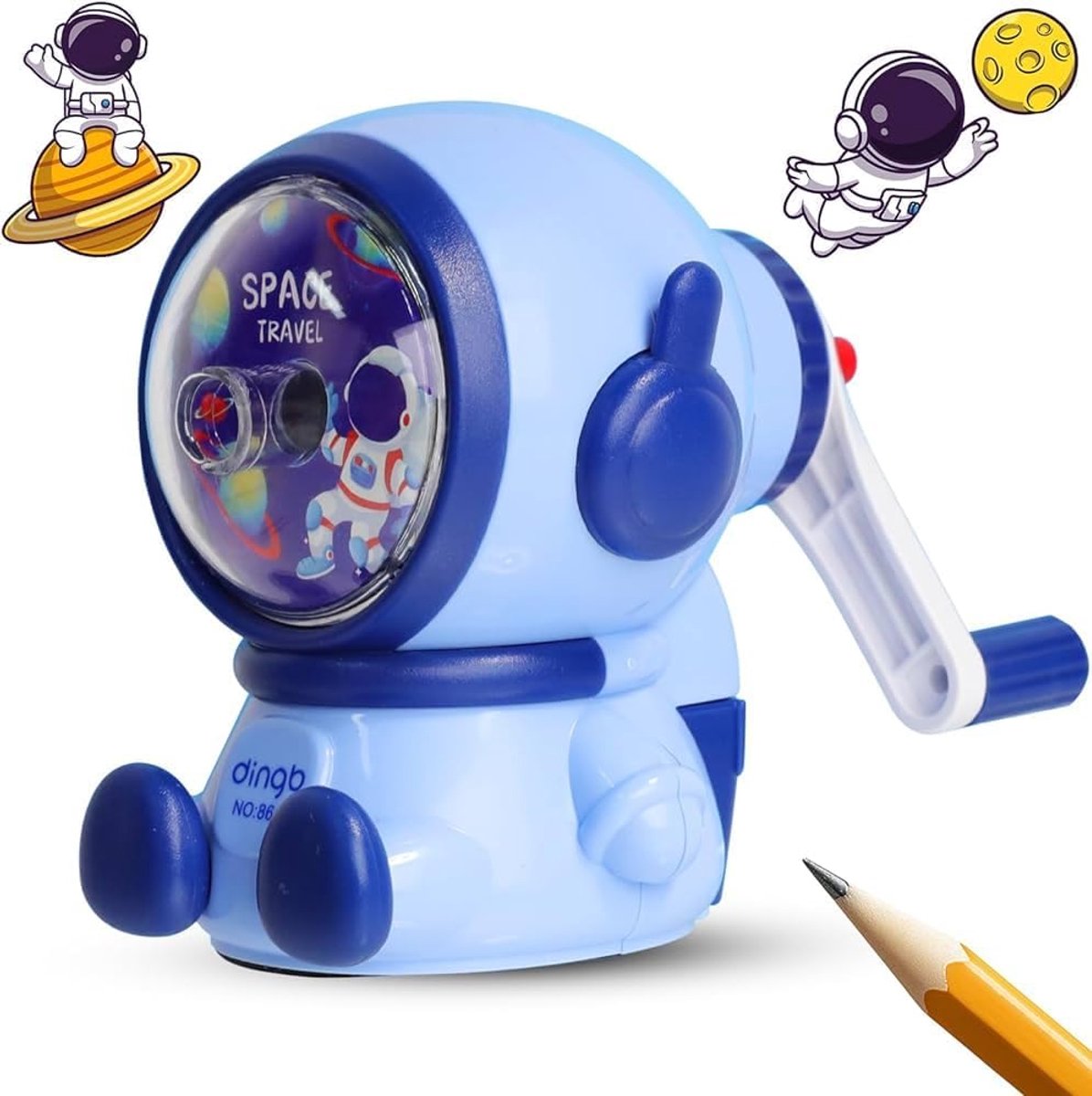 Manual pencil sharpener - Cute child-style stationery with a space theme - durable - easy to use - suitable V1188-MS101-00778-1
