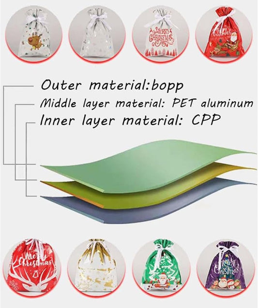 30 Pieces Christmas Bags - Christmas Gift Pouches - Christmas Gift Bags with Drawstring - 2026 New Foil Gift V1188-MS101-00780-1