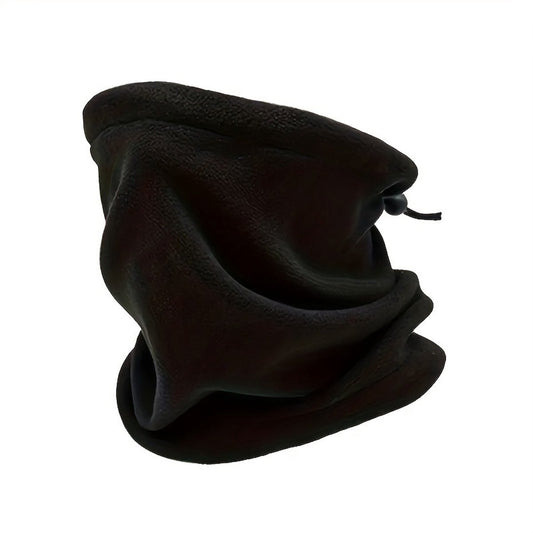 Multifunctional tubular scarf (black) - lined with warm fleece, can be used as a neck warmer or face mask - V1188-MS101-00786-1