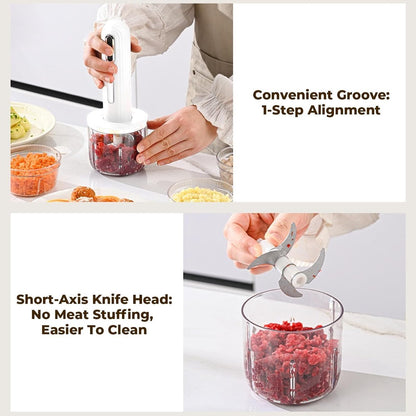 Food Processor - Cordless and USB-C Rechargeable - 4 Cups for Portion Control - Powerful Stainless Steel V1188-MS101-00787-1