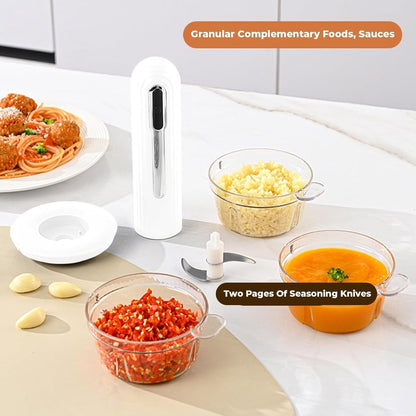Food Processor - Cordless and USB-C Rechargeable - 4 Cups for Portion Control - Powerful Stainless Steel V1188-MS101-00787-1