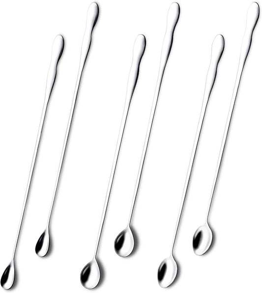 Coffee spoons - Iced tea spoons - Long-handled spoons - Stirring spoons for coffee, ice cream, and cocktails V1188-MS101-00792-1