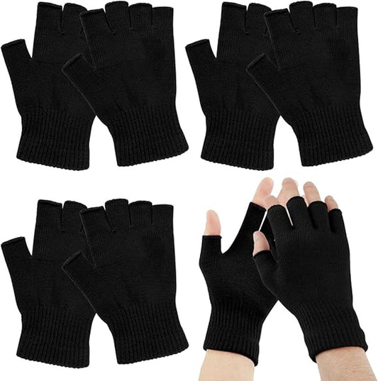 Fingerless gloves (pack of 4 pairs) - Fingerless gloves for women - Fingerless gloves for men - Winter warmth V1188-MS101-00802-1