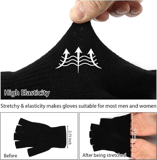 Fingerless gloves (pack of 4 pairs) - Fingerless gloves for women - Fingerless gloves for men - Winter warmth V1188-MS101-00802-1