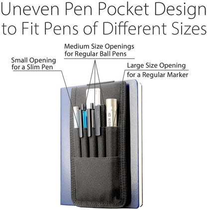 Adjustable pen holder - Velcro, 3 elastic bands - For hardcover diaries & planners V1188-MS101-00809-1