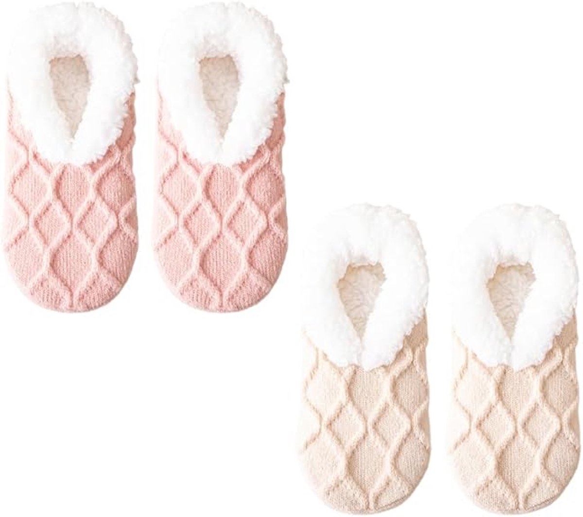 Women's Slipper Socks - Winter Warmth - Fluffy Sherpa lining - Ultra-comfortable for bare feet - One size V1188-MS101-00813-1