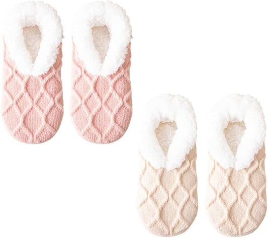 Women's Slipper Socks - Winter Warmth - Fluffy Sherpa lining - Ultra-comfortable for bare feet - One size V1188-MS101-00813-1