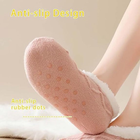 Women's Slipper Socks - Winter Warmth - Fluffy Sherpa lining - Ultra-comfortable for bare feet - One size V1188-MS101-00813-1