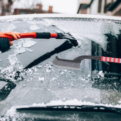 Snow Brush for Car - Two-in-One Ice Scraper - 25'' Ergonomic Handle - Winter Car Accessory V1188-MS101-00814-1
