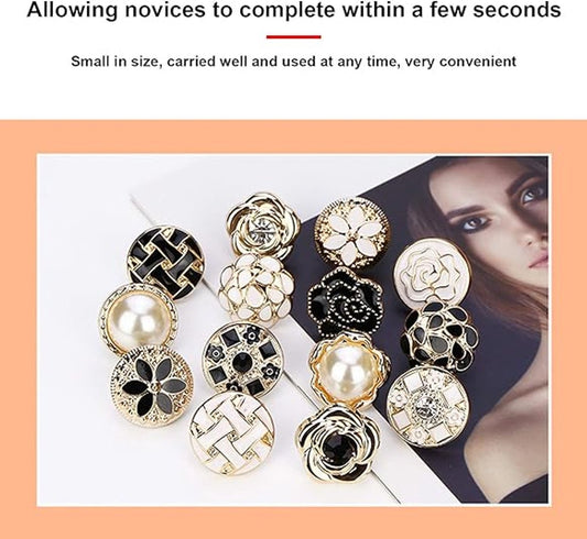Blouse Brooch Buttons Set 16-piece - Soft enamel, random styles V1188-MS101-00816-1