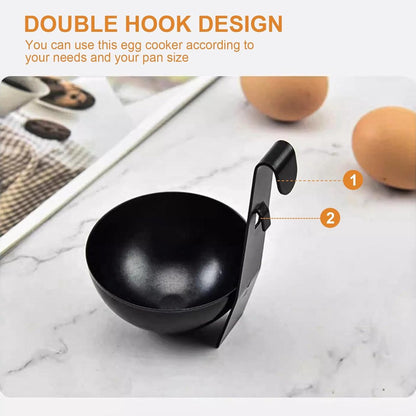 2-piece egg cooker - Stainless steel pan for poached eggs with hanging cups - Non-stick cookware for V1188-MS101-00820-1