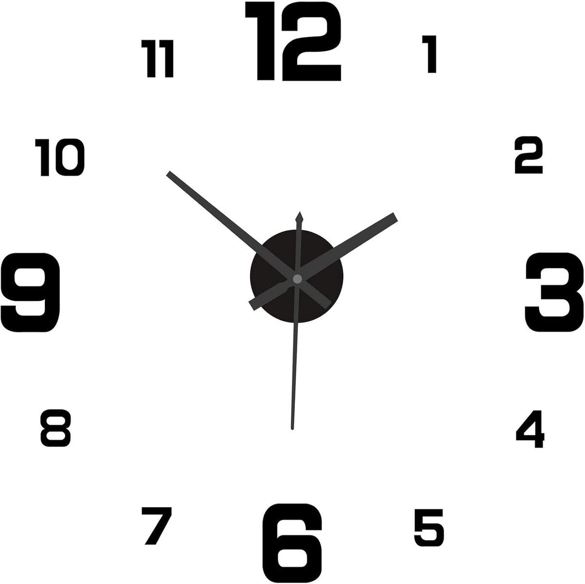 Frameless Wall Clock - Modern 3D DIY - Large Display for Clear Reading - Easy to Stick - Modern Living Room V1188-MS101-00824-1