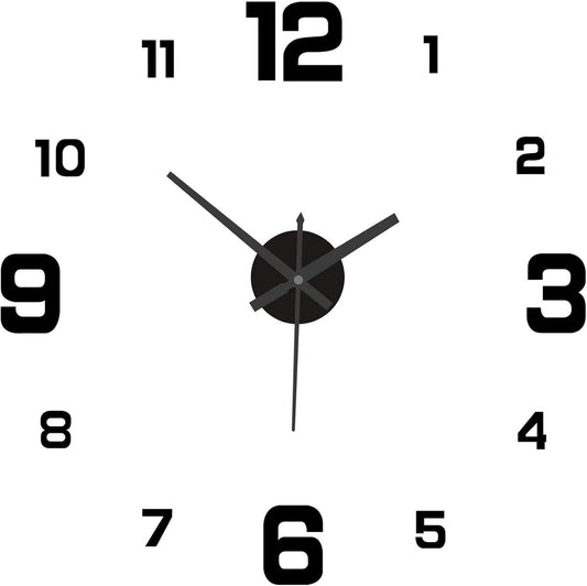 Frameless Wall Clock - Modern 3D DIY - Large Display for Clear Reading - Easy to Stick - Modern Living Room V1188-MS101-00824-1