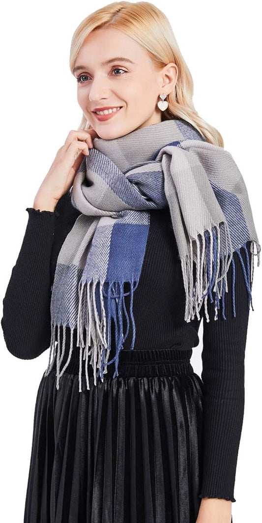 women's scarf-Women's scarf-women's winter scarf - warm winter scarf - wrap-long-soft-warm checkered V1188-MS101-00827-1