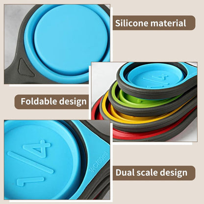 Foldable silicone measuring cups - 60 ml/80 ml/125 ml/250 ml - Set of 4 kitchen measuring instruments (4 V1188-MS101-00832-1