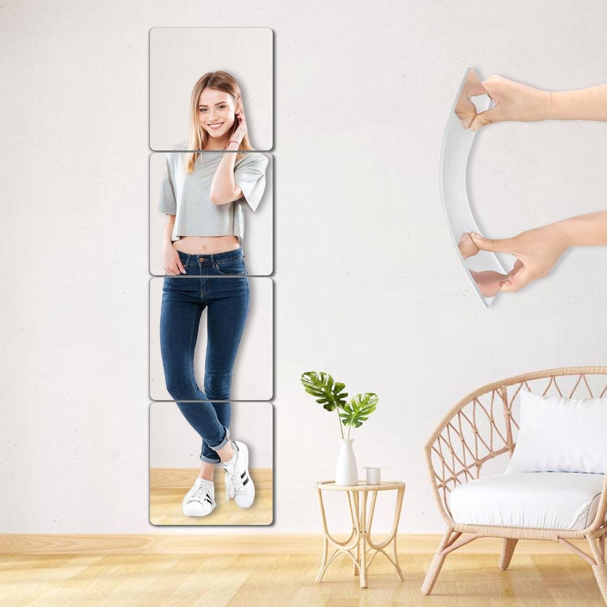 pieces unbreakable Wall Mirror - self-adhesive wallpaper - 30x30 cm, toddlers & children V1188-MS101-00835-1