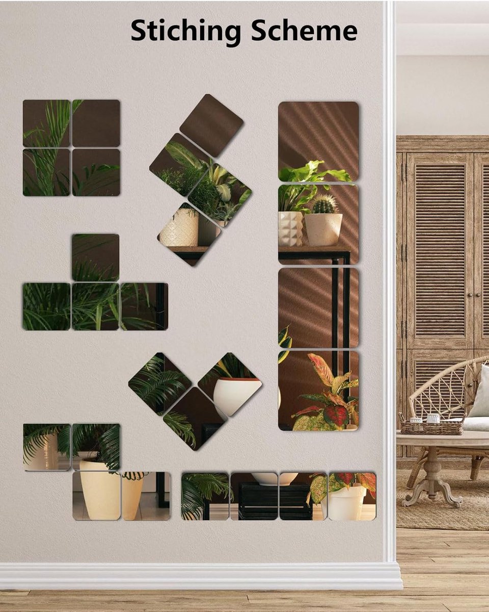 pieces unbreakable Wall Mirror - self-adhesive wallpaper - 30x30 cm, toddlers & children V1188-MS101-00835-1