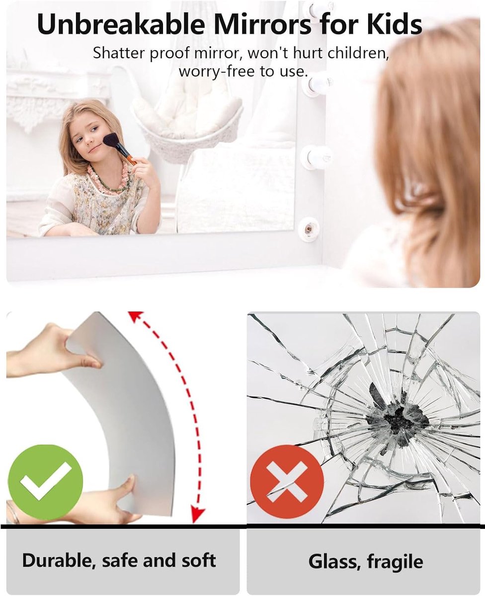pieces unbreakable Wall Mirror - self-adhesive wallpaper - 30x30 cm, toddlers & children V1188-MS101-00835-1