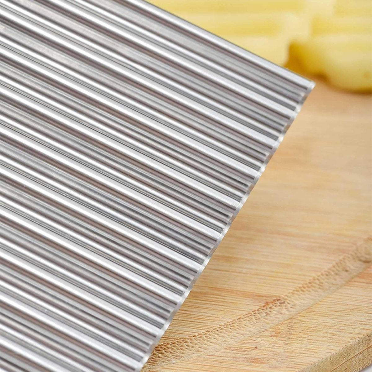 Vegetable knife - Stainless steel - Serrated blade - Potato chip cutter - Fruit and vegetable cutter - V1188-MS101-00836-1