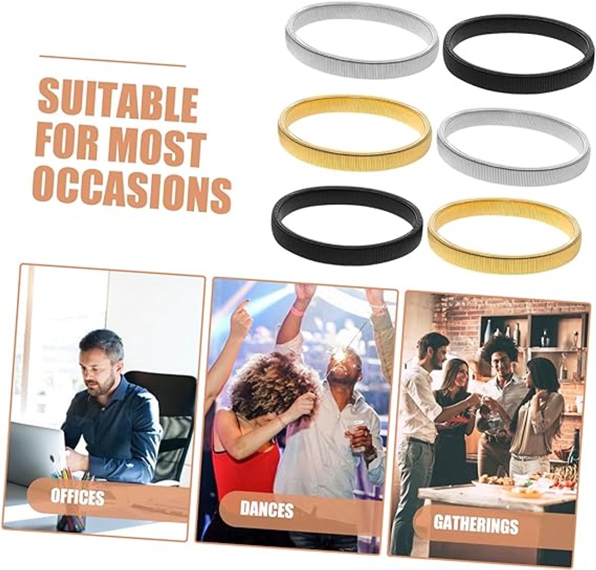 Sleeve holders 3 pairs - Non-slip, elastic, for long sleeves V1188-MS101-00841-1