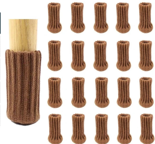 Chair leg protectors 24-pack - Brown, thick knit, non-slip socks V1188-MS101-00853-1