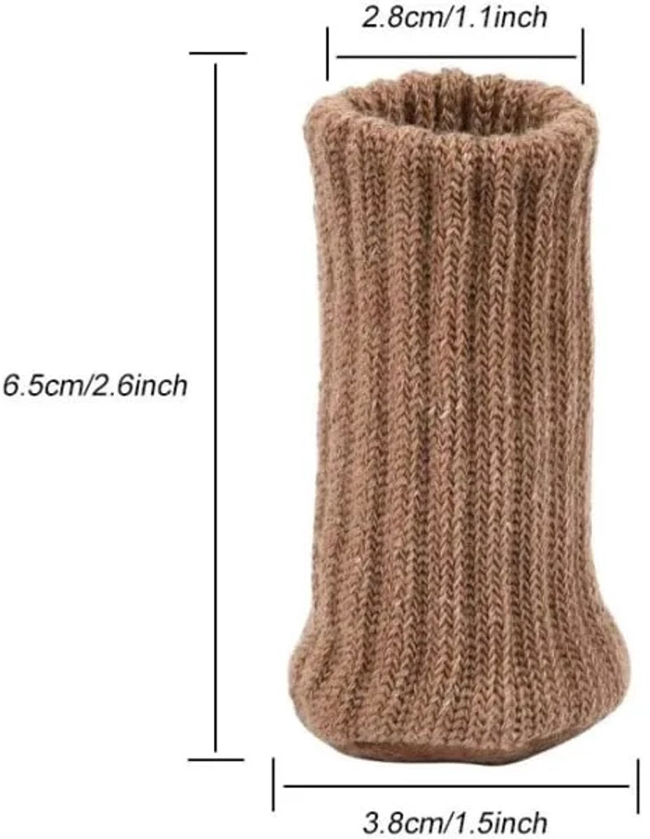 Chair leg protectors 24-pack - Brown, thick knit, non-slip socks V1188-MS101-00853-1
