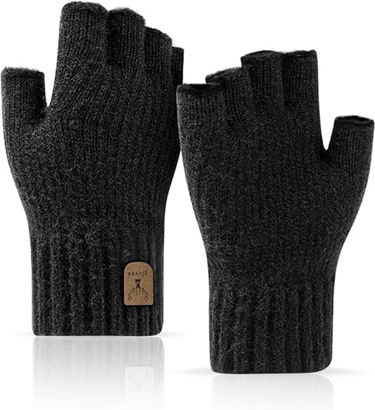 gloves men's gloves women's winter gloves fingerless gloves - Half-fingered warm winter knitted gloves - V1188-MS101-00856-1