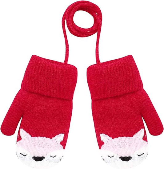 Winter gloves - Knitted winter gloves for boys and girls, with warm fleece lining, suitable for children aged V1188-MS101-00857-1