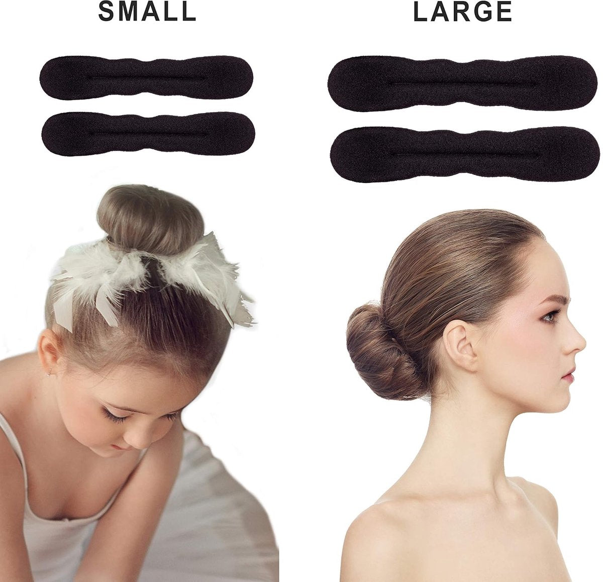 Magic Foam Mushrooms 4-piece - Black, for hairstyles (2 small/2 large) V1188-MS101-00862-1