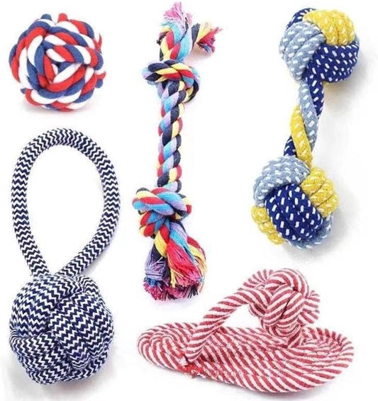 Dog toy - Cleans teeth - Knot & Carrot design - Durable braided cotton rope - Break-resistant chew toy - V1188-MS101-00866-1
