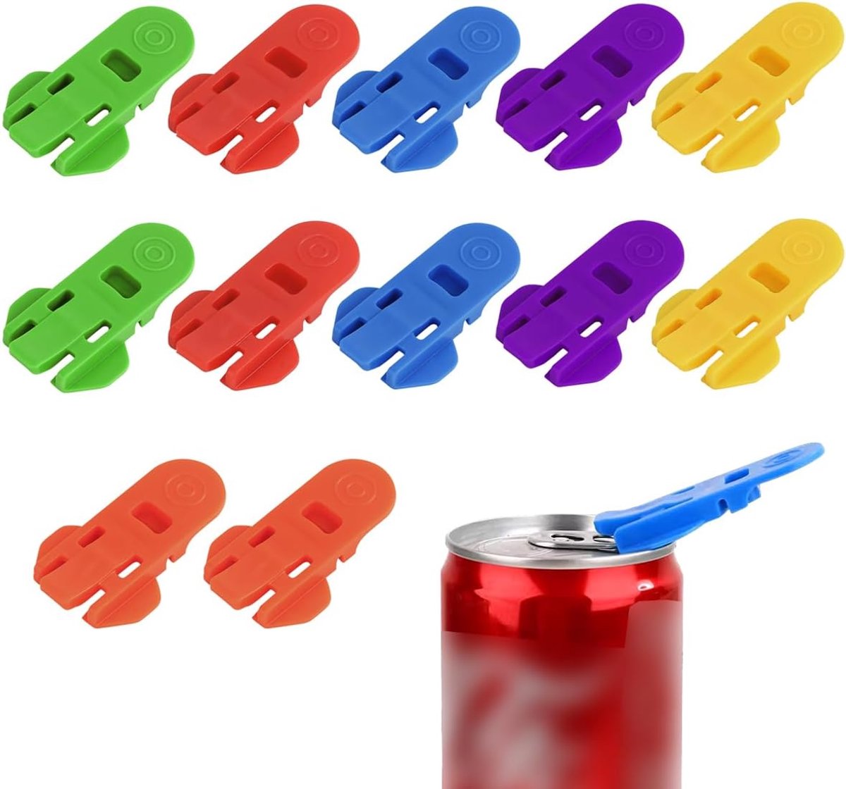 12-piece Getrankedosenoffner-Set - from Plastic - supplied for Cola, Beer, Fresh Drinks, Lemonade usw., V1188-MS101-00869-1