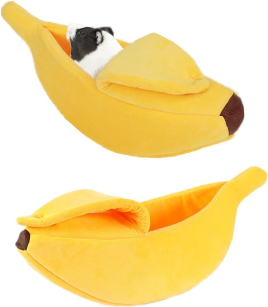 Banana-shaped pet bed - Creative dog and cat kennel - Warm and soft plush puppy mat - Cute fruit design for V1188-MS101-00871-1