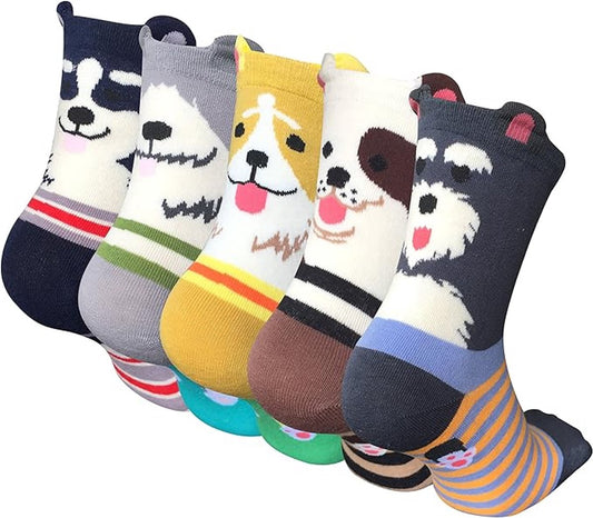 Cute and adorable animal pattern socks for women - cat and dog patterns - Christmas and birthday gifts - One V1188-MS101-00880-1