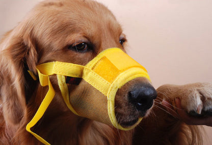 Muzzle for dogs - Soft, breathable - Small dogs, size L yellow V1188-MS101-00881-1