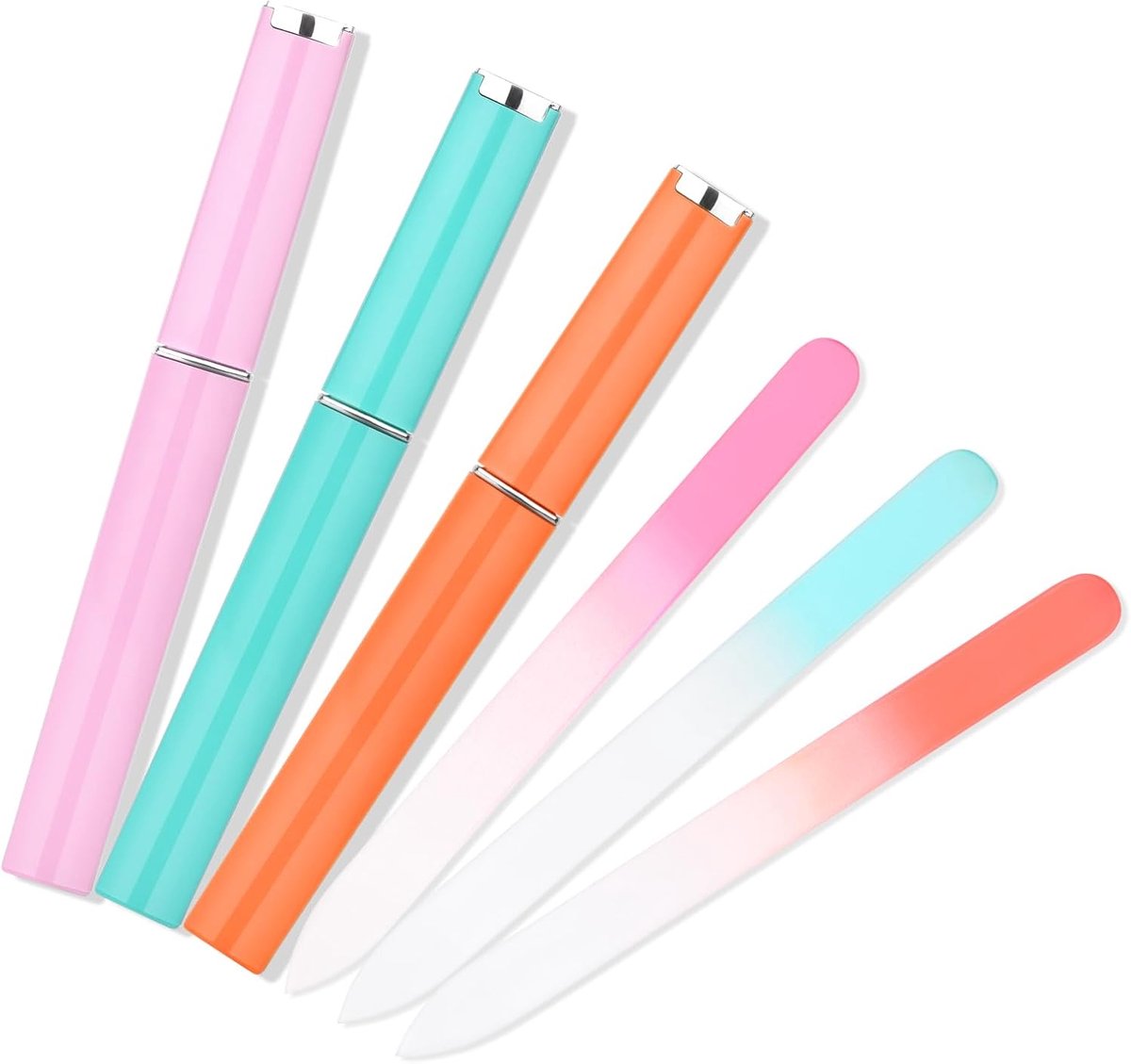 Glass Nail File Set 3-Piece - Double-Sided, with Case, Gift for Women V1188-MS101-00890-1
