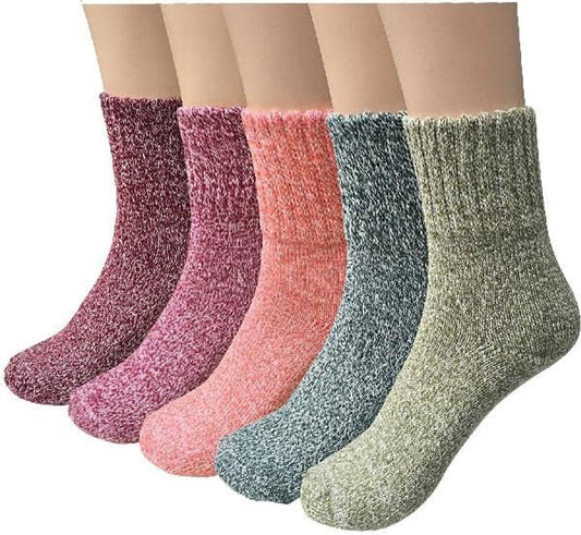 5-pair women's winter socks - extra thick and comfortable winter socks - knitted socks - warm and fun knitted V1188-MS101-00903-1